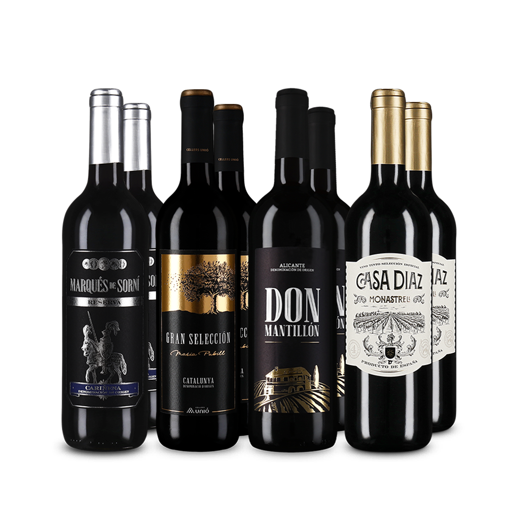 Наградени със злато червено вино- звезди от Испания в пакет 4x2 – Gold