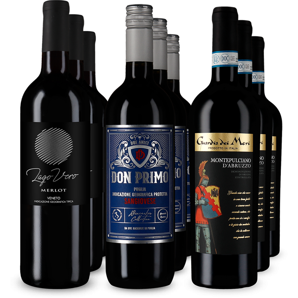 Италаински червено вино- звезди в пакет 3x3 – Gold