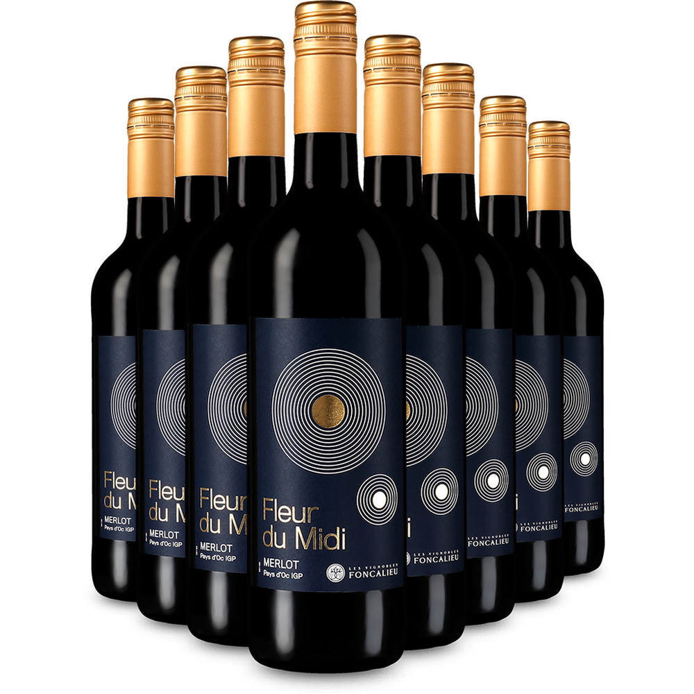 8 бутилки  Фльор дю Миди Мерло 2024 – Gold
