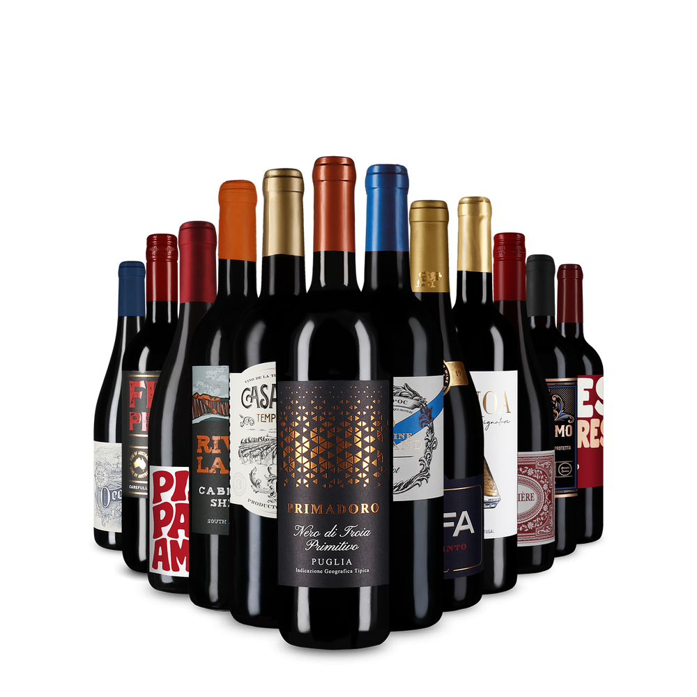 Великденско разнообразие: Червени вина хитове в спестовен пакет с 12 бутилки – Gold