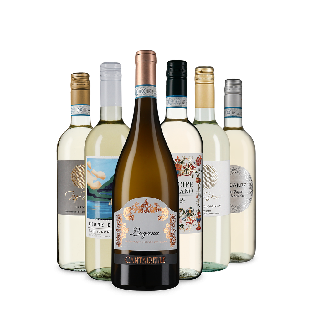 Италиански бели вина звезди в пакет с 6 бутилки – Gold