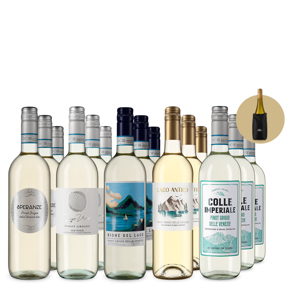 Пино-Гриджо-звезди в пакет 5x3 + маншет за охлаждане