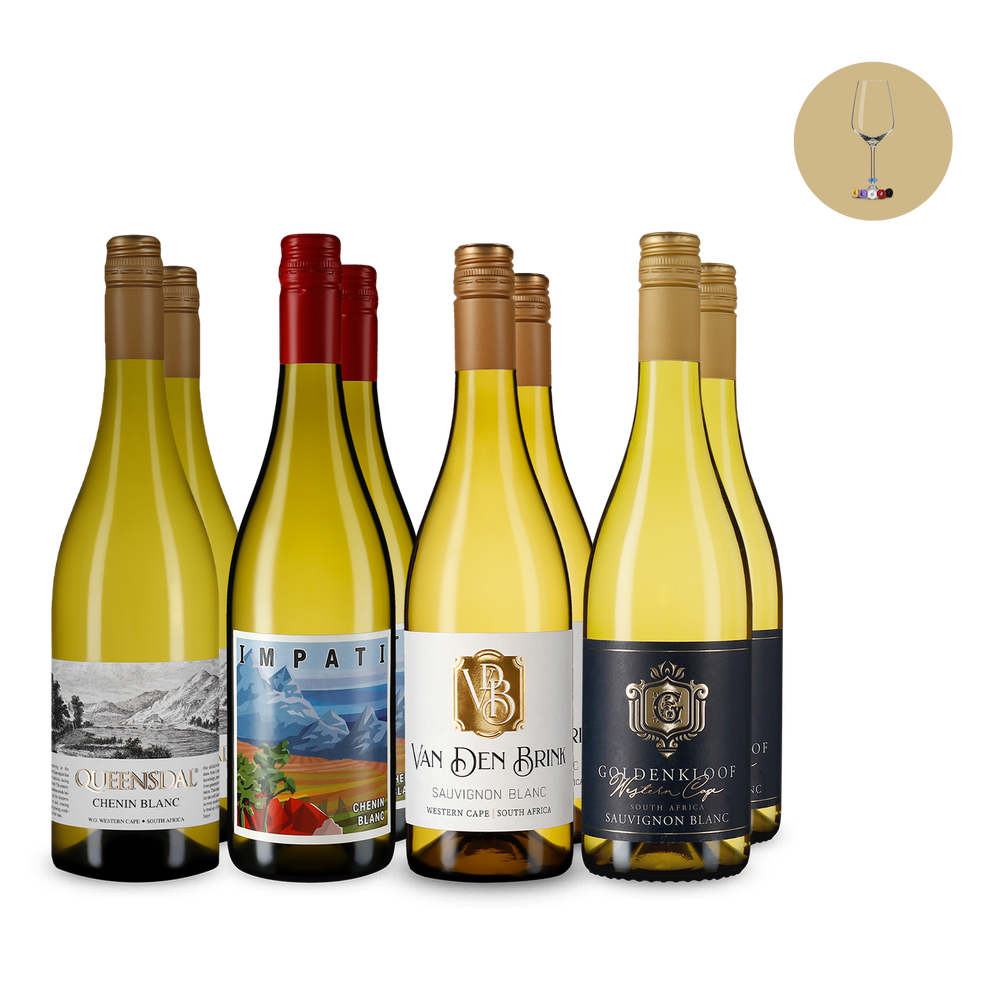4x2 Chenin &amp; Sauvignon Blanc: дует за наслада от Южна Африка + маркери за чаши